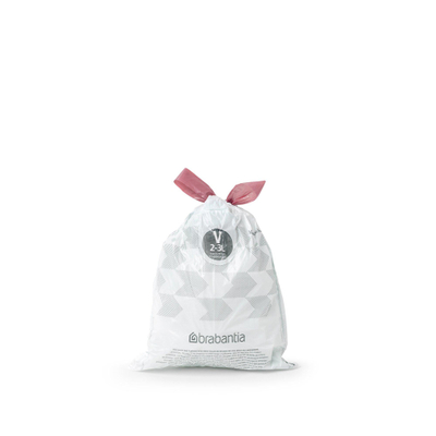 Brabantia PerfectFit Sacs poubelle - fermeture à cordon - code V - 2-3L - 20 pièces