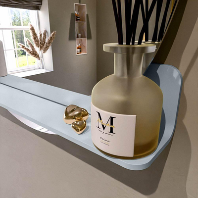 Mondiaz SPOT spiegel – Ø80 cm – met planchet – Clay (bruin)