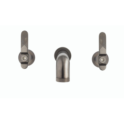 Crosswater Union Wastafelkraan inbouw - inclusief inbouwdeel - 3-gats - wandgemonteerd - geborsteld zwart chroom Hendel - geborsteld black chrome brushed (antraciet)