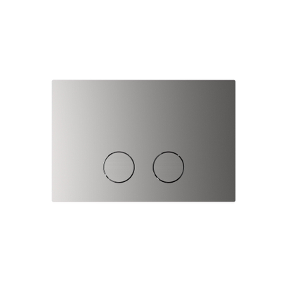 QeramiQ Push Steel Plaque de commande - 25x16cm - épaisseur 2.0mm - fixation magnétique - pour réservoir encastré Geberit UP320 - inox - double chasse - boutons ronds - brossé inox