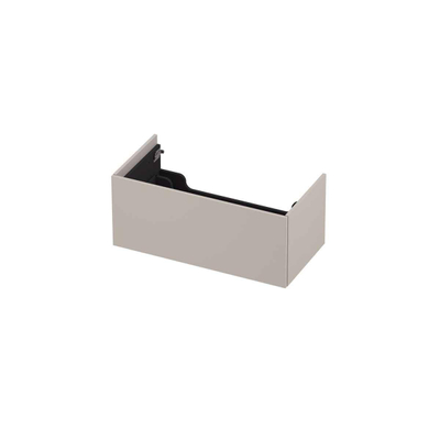 INK P2O Meuble sous-lavabo - 90x45x37.6cm - 1 tiroir - push 2 open - façade droite à recouvrement - MDF laqué Gris cachemire mat