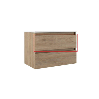 Adema Chaci Pièce de service pour meuble de salle de bain - 80cm - tiroir du bas - tiroir intérieur en lin - chêne