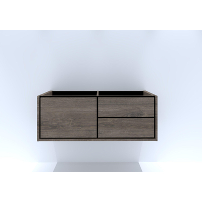 HR Badmeubelen Rize meuble sous lavabo - 1 tiroir haut gauche (60cm)/2 tiroirs droits (60cm) - sans poignée push2open - 120 x 45 x 45 cm - espresso