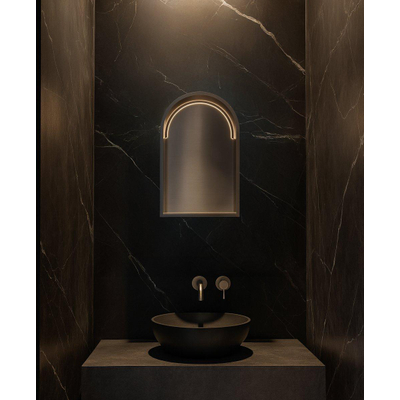 Hotbath &MORE Boîte d'encastrement ou niche encastrée Modèle en arcade - 30x45x10cm - avec LED - IP44 - Tuscan bronze