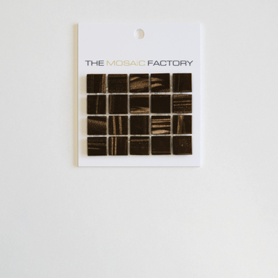 SAMPLE The Mosaic Factory Amsterdam carreau mosaïque 2x2x0,4cm pour mur et sol pour intérieur et extérieur carré Verre Brun