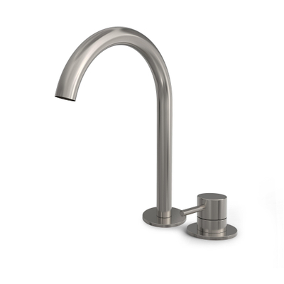 Hotbath Buddy Wastafelmengkraan - 2 gats - hoog model - geborsteld nikkel (RVS)