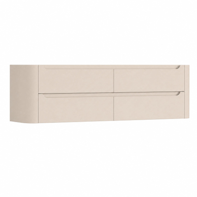 H&R Badmeubelen Juice Wastafelonderkast - 180x45x50cm - afgeronde hoeken - 4 lades - geïntegreerde greep - Merino