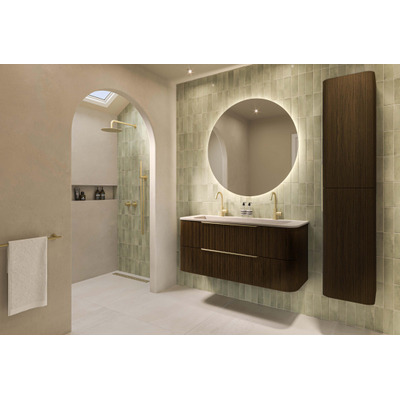 INK Concept R Wastafelonderkast - 120x45x52cm - 2 lades - opliggende grepen - gefreesd - afgeronde hoeken - MDF - shadow veneer