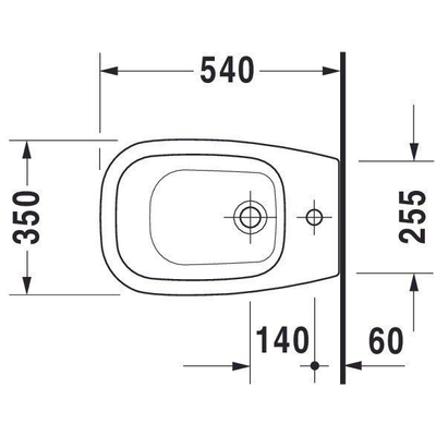Duravit D-code Staand bidet - 540mm - 1 kraangat - met overloop - glans wit