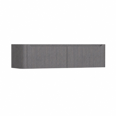 H&R Badmeubelen Juice Meuble sous lavabo - 160x45x40cm - angle gauche arrondi - 2 tiroirs - poignée intégrée - Wenge