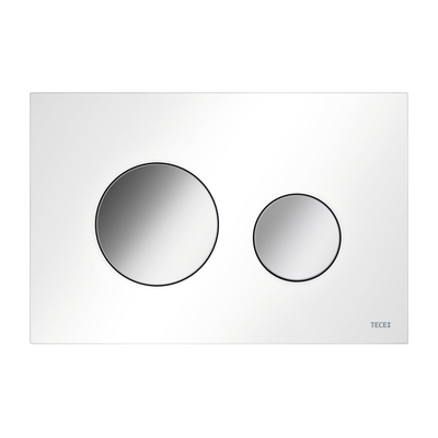 Tece Loop plaque de commande pour technique de double chasse plastique blanc touches chrome brillant