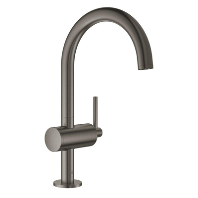 GROHE Atrio Mitigeur de lavabo sur plage - bec 16,6 cm - taille L - push open - graphite dur brossé