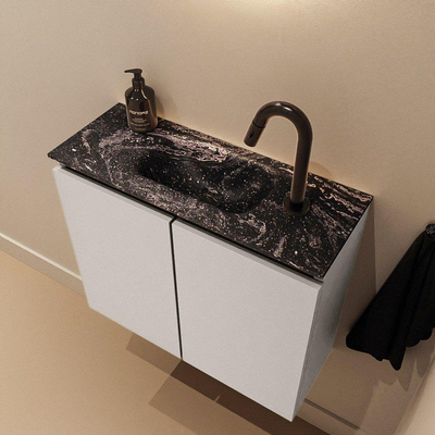 MONDIAZ TURE-DLUX Meuble de toilettes 60 cm Linen. Lavabo EDEN Lava position milieu. Avec 1 trou de robinet.