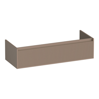 BRAUER Hope Wavy wastafelonderkast 120 2 softclose lades - greeploos - 2 sifon uitsparingen - mat mokka