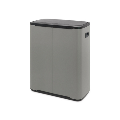 Brabantia Bo Touch Bin Poubelle - 60 litres - seau intérieur en plastique - mineral concrete grey