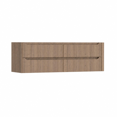 H&R Badmeubelen Juice Wastafelonderkast - 160x45x50cm - rechterhoek afgerond - 4 lades - geïntegreerde greep - charleston