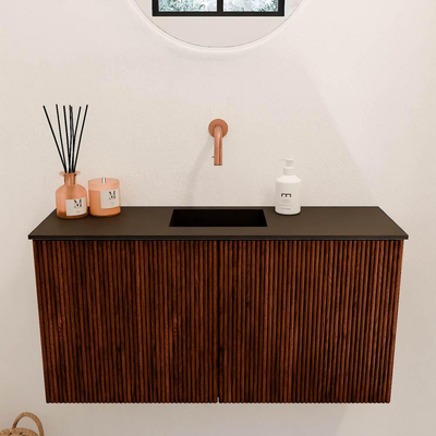 Mondiaz JOYA 80cm toiletmeubel - kleur Ruby - Wastafel FAYE positie Midden Zonder kraangat kleur Urban.