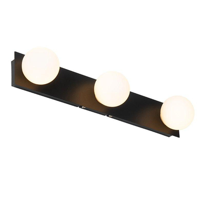 QAZQA Cederic Applique murale moderne noir 48 cm IP44 3 lumières