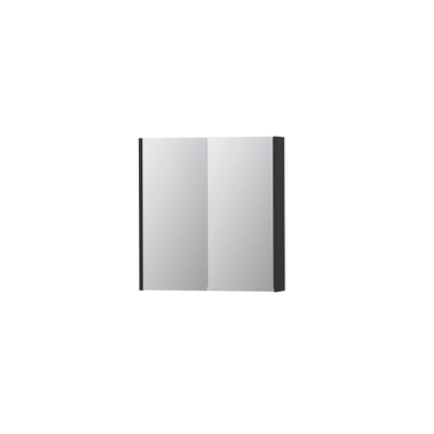 INK SPK2 spiegelkast – 70x74x14 cm – 2 deuren, dubbelzijdige spiegeldeuren – Antraciet mat