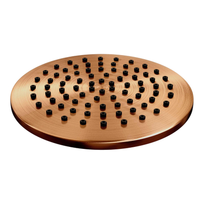 Brauer Copper Carving Regendoucheset inbouw - hoofddouche 20cm - carving knop - handdouche Rond 3 standen - PVD - geborsteld koper