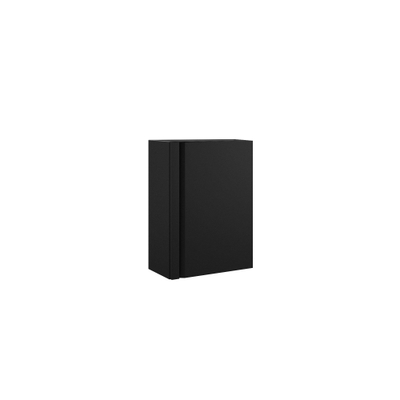 Saniclass Chaci Ensemble lave-mains - 40x65cm - 1 porte - 1 trou de robinet - droit - lave-mains pierre naturelle foncé - noir mat