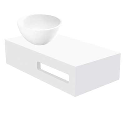 Best Design Malo Meuble lave-mains 40x21x10cm Solid Surface Blanc mat