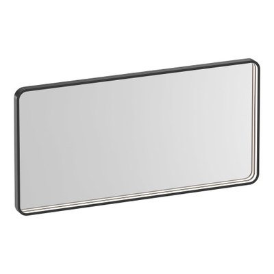 BRAUER Sapphire spiegel 100 rechthoekig afgerond gunmetal frame met directe LED-verlichting met dim- en kleurfunctie en afstandsbediening