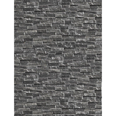 Kerabo carreau de mur strip rock noir 7,5x38,5 cm aspect pierre naturelle noir mat