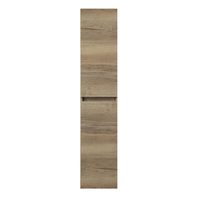 H&R Badmeubelen Hoge Kast - 35x35x170cm - 2 deuren - linksdraaiend - greeploos - natuur eiken