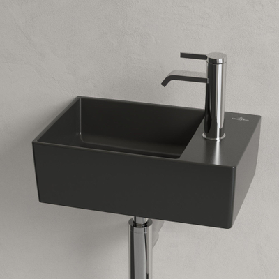 Villeroy & Boch memento 2.0 Lave-main WC face inférieure meulée 40x11.1x9.1cm 1 trou de robinet Ceramic+ Ebony