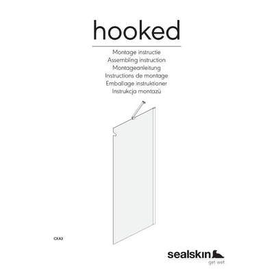 Sealskin Hooked inloopdouche 140x200cm 6mm veiligheidsglas zilver hoogglans
