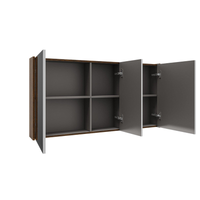 Saniclass Holz Atelier Spiegelkast - 120x63x16cm - inclusief zijpanelen - Walnut pure