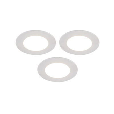 QAZQA Blanca Spot encastré - set de 3 - 9x9cm - LED incl. - 3 niveaux de gradation - IP44 - blanc mat