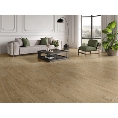 Terravito Palvino Keramisch parket wand- en vloertegel - 30x149.5cm - 10.0mm - Rechthoek - gerectificeerd - Houtlook - mat bruin - Nogal