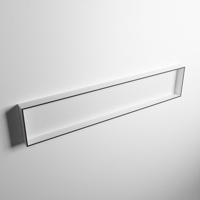 Mondiaz Easy nis 29.5x149.5x8cm voor Inbouw/opbouw 1 open vak Solid surface Talc/DarkGrey