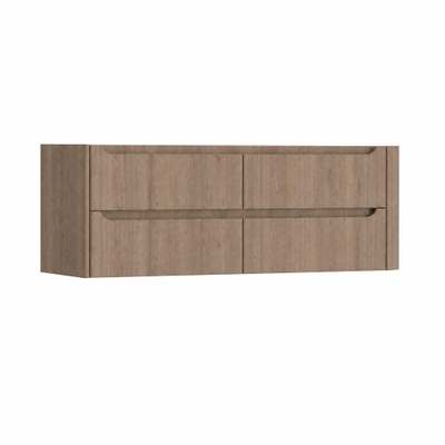 H&R Badmeubelen Juice Wastafelonderkast - 140x45x50cm - rechterhoek afgerond - 4 lades - geïntegreerde greep - charleston