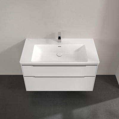 Villeroy & Boch Subway 3.0 wastafelonderkast - 97.3x57.9cm - 2 lades - Brilliant White (wit)