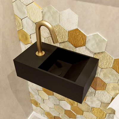 Mondiaz TYNE fontein - 40x23x12cm - wasbak rechts - 1 kraangat - solid surface Urban mat