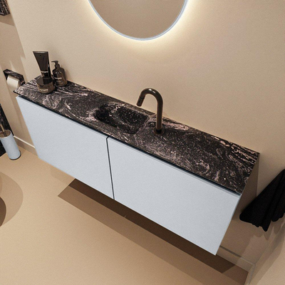 MONDIAZ TURE-DLUX 120cm toiletmeubel Clay. EDEN wastafel Lava positie midden. Met 1 kraangat.