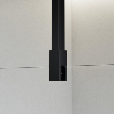 FortiFura Galeria Douche à l'italienne - 100x200cm - Clair - Bras plafond - Noir mat