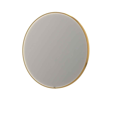 INK SP24 Miroir - 120x4x120cm - LED en bas et en haut changement de couleur - dimmable - Chauffage de miroir - rond - dans un cadre en acier - aluminium Or mat