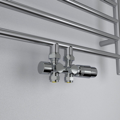 Rosani Classic set de raccordement universel pour radiateur droit et coudé chrome