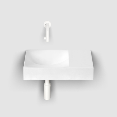 Clou Vale Lavabo - 38x19x7cm - trou de robinet pré-percé à droite - blanc mat
