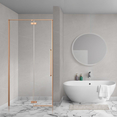 Aqua Vista Oria Linea porte de niche - 110x200cm - incl. kit de montage - Cuivre brossé