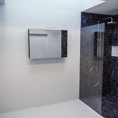 Mondiaz CUBB Armoire de toilette avec miroir - 100x70cm - 2 portes - Dark Brown (Brun)