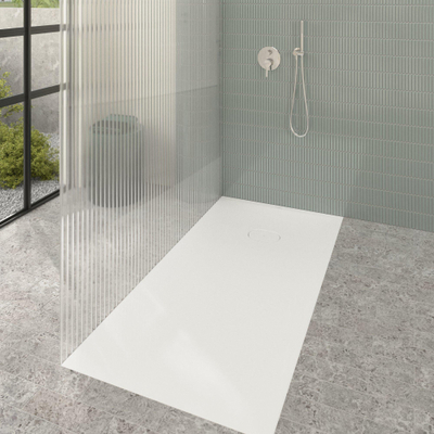Villeroy & Boch Ecora douchebak - 160x80x4.5cm - afvoer korte zijde - white alpine (wit)