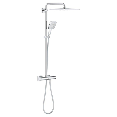GROHE Rainshower SmartActive Ensemble de douche pluie apparent - pomme de douche 31cm - douchette carrée - thermostatique - SmartActive - chrome