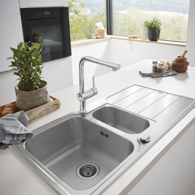 Grohe Minta Keukenkraan - hoog - draaibare L uitloop - chroom
