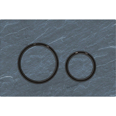 Geberit Sigma50 bedieningsplaat - 2-toets spoeling - rond - zwart chroom/Mustang lei - dualflush - mustang leisteen (grijs)