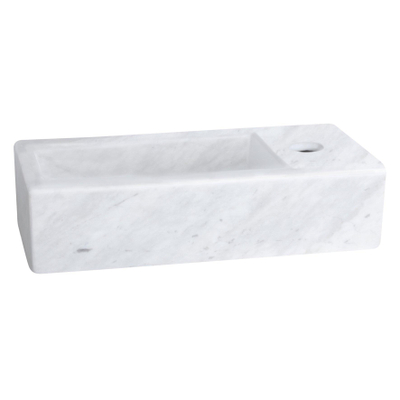 Differnz Helios Set lave-mains 37.5x18.5cm marbre robinet droit chrome mat
